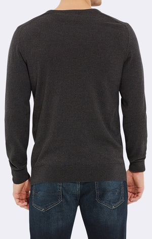 V-NECK SWEATER - DARK GREY - Mavi Jeans