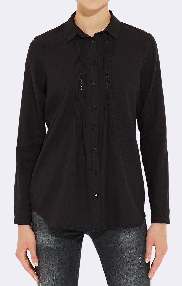 PINTUCK SHIRT - BLACK - Mavi Jeans