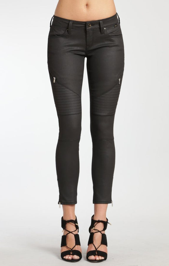 VICTORIA ZIP SKINNY IN BLACK GOLD JEATHER - Mavi Jeans