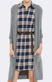 LONG CARDIGAN - GREY - Mavi Jeans