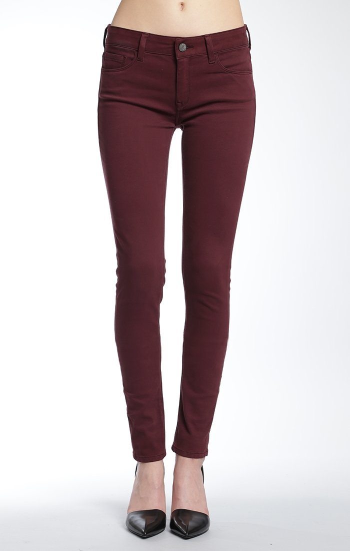 ALEXA SKINNY IN BURGUNDY SATEEN TWILL - Mavi Jeans