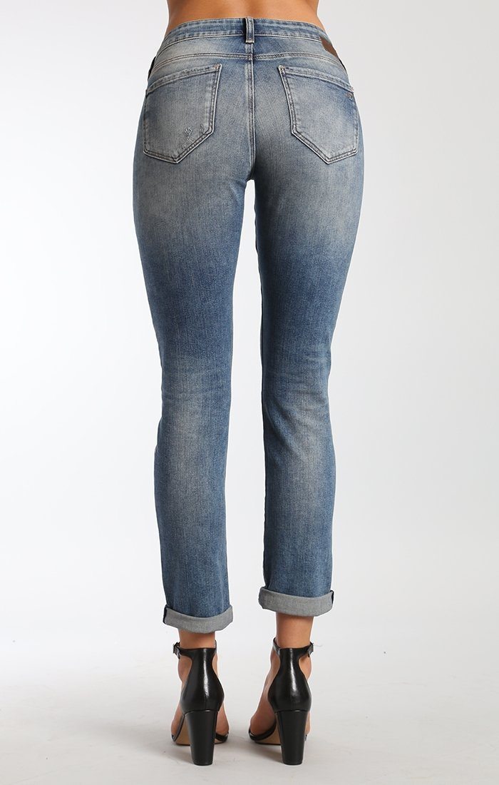 EMMA SLIM BOYFRIEND IN MID RIPPED PATCH VINTAGE - Mavi Jeans