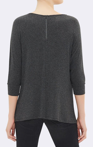 ZIP BACK TOP IN CHARCOAL - Mavi Jeans