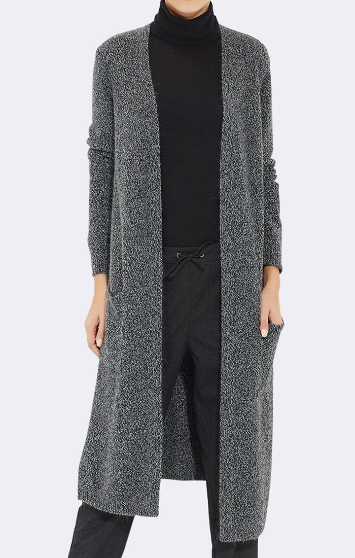 HEATHER GREY LONG CARDIGAN - Mavi Jeans