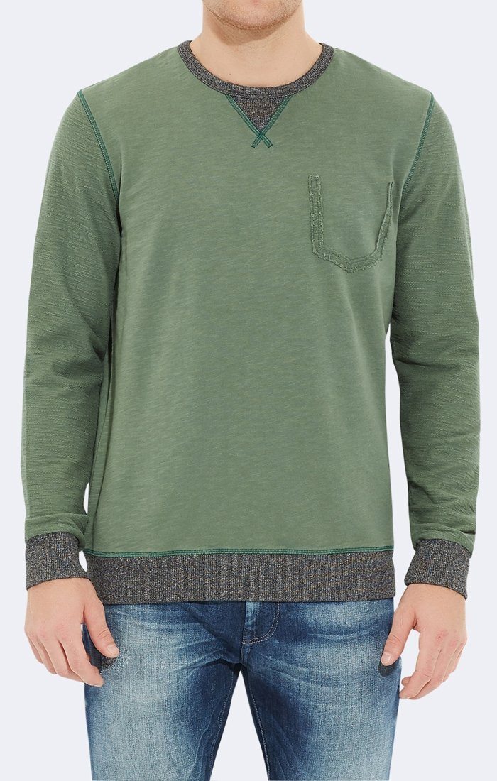 CREW NECK SWEATSHIRT - GREEN - Mavi Jeans