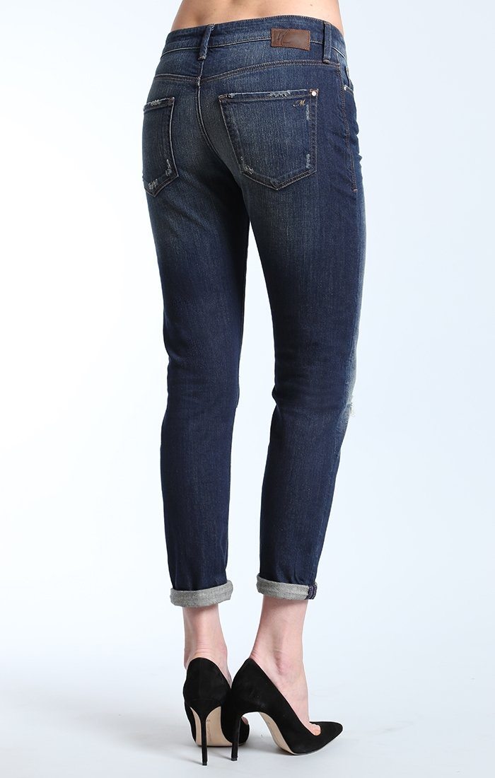 EMMA SLIM BOYFRIEND IN DARK RIPPED AUTHENTIC - Mavi Jeans