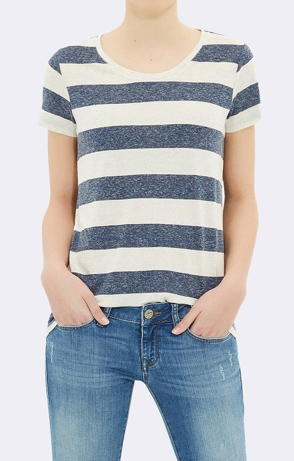 STRIPED SHORT SLEEVE TOP - Mavi Jeans