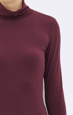 TURTLE NECK TOP - WINE - Mavi Jeans