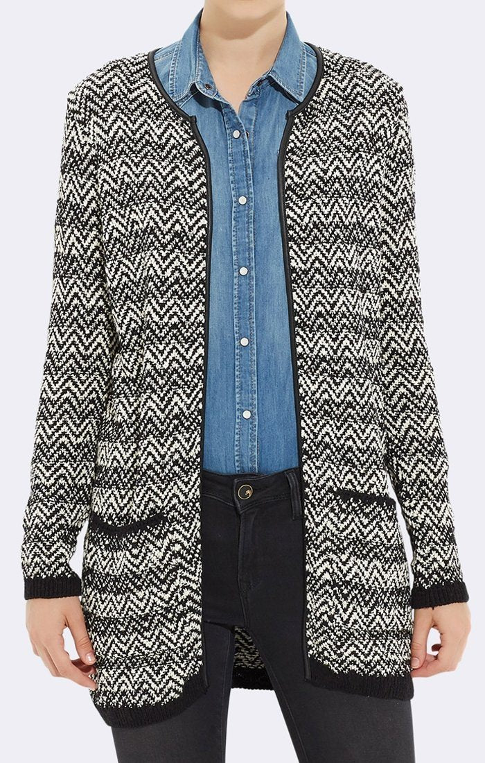 LONG SLEEVE CARDIGAN BLACK - Mavi Jeans