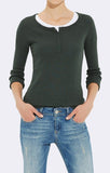 FITTED HENLEY SWEATER - WANDER GREEN - Mavi Jeans