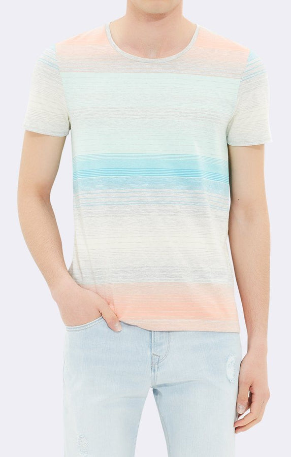 STRIPED TEE - SOFT JADE - Mavi Jeans