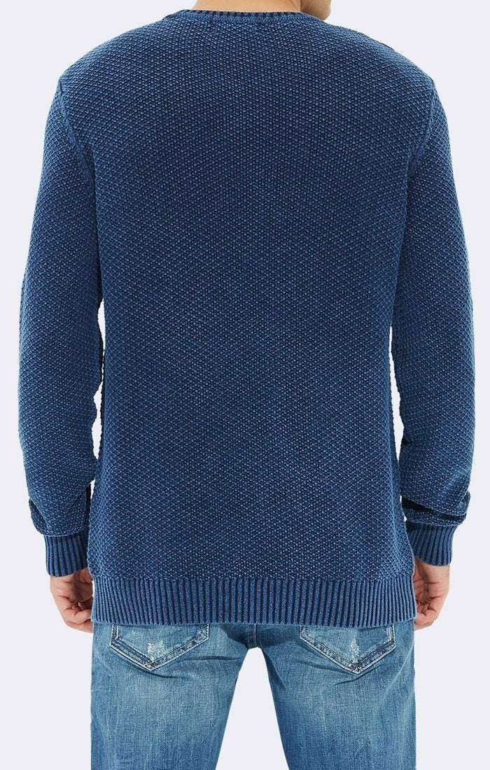 WAFFLE KNIT INDIGO SWEATER - Mavi Jeans