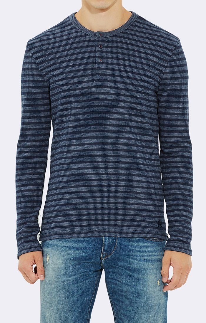 STRIPED LONG SLEEVE HENLEY - Mavi Jeans