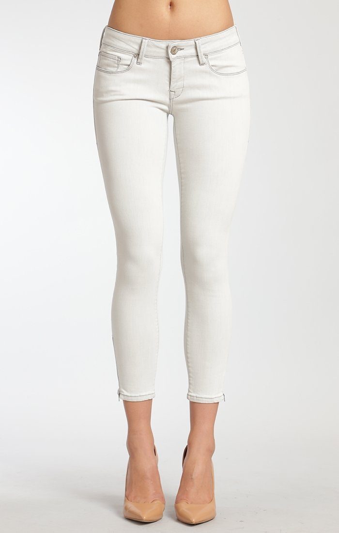 SERENITY ZIP  SKINNY IN ICE GREY TRIBECA - Mavi Jeans