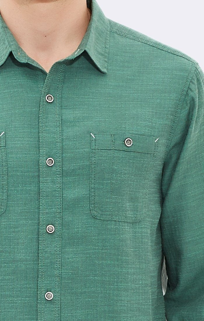 DOUBLE POCKET SHIRT - GREEN - Mavi Jeans