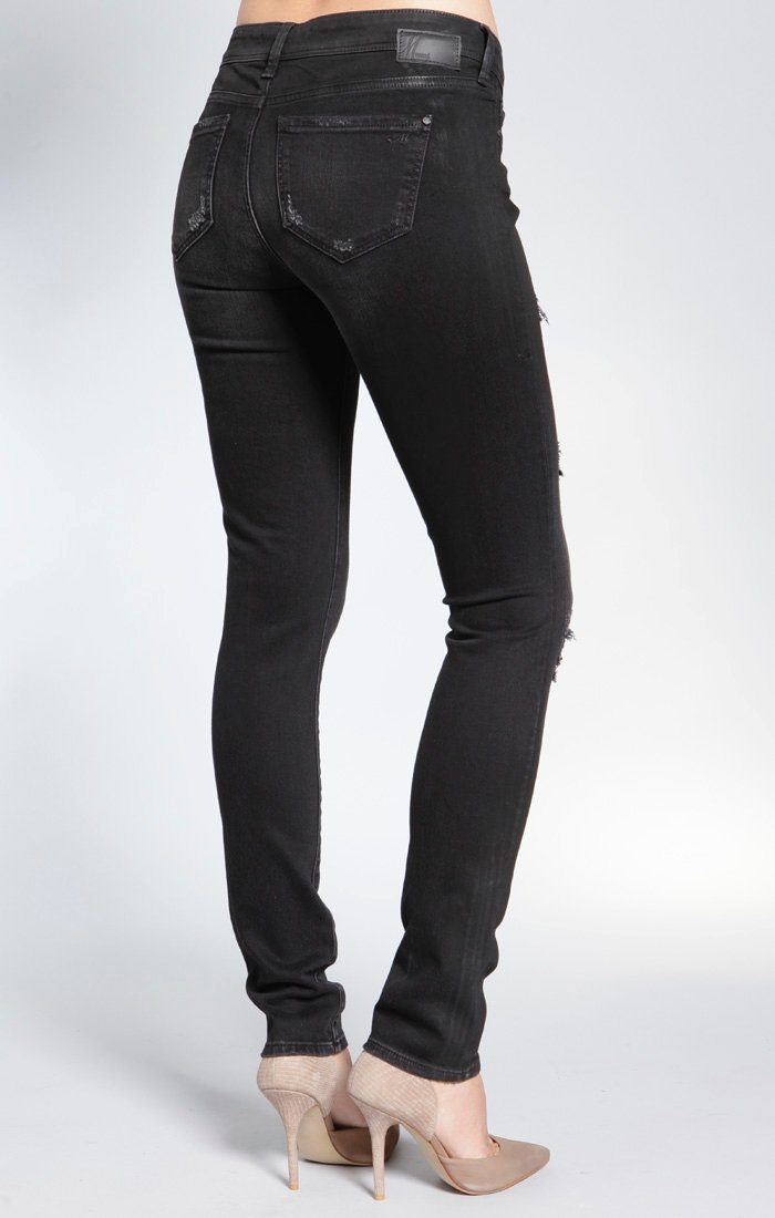 ADRIANA SUPER SKINNY IN RIPPED BLACK COATED - Mavi Jeans