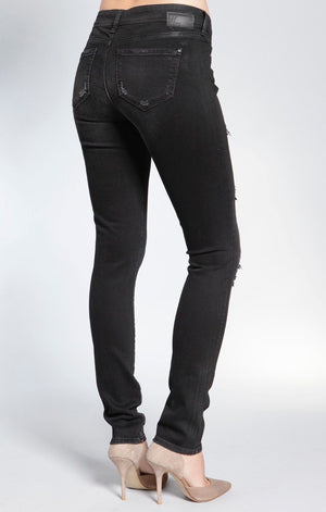 ADRIANA SUPER SKINNY IN RIPPED BLACK COATED - Mavi Jeans