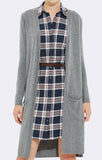 LONG CARDIGAN - GREY - Mavi Jeans