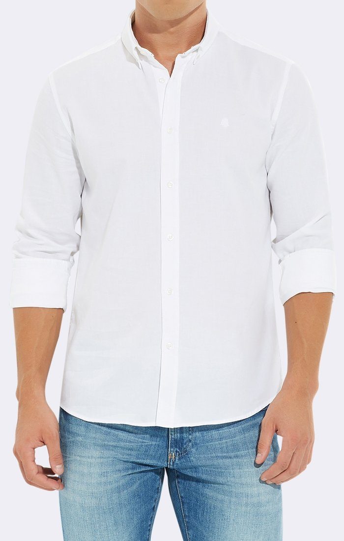 FITTED BASIC SHIRT - WHITE - Mavi Jeans