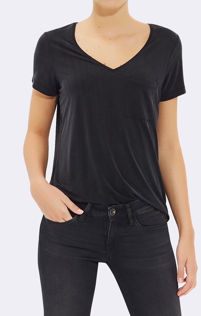 SILKY V-NECK TEE - Mavi Jeans