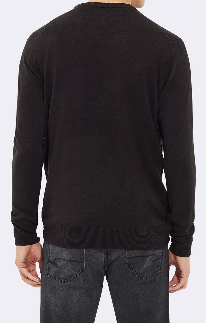 CREW NECK SWEATER - BLACK - Mavi Jeans