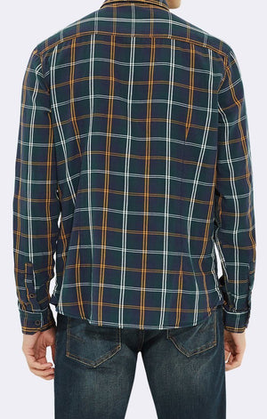 LINED DOUBLE POCKET PLAID SHIRT - GREEN - Mavi Jeans