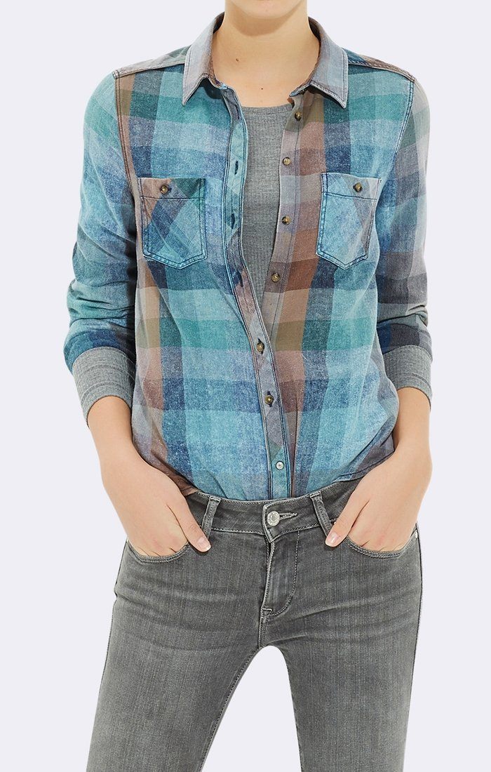 SHIRT IN INDIGO CHECK - Mavi Jeans