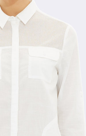 FOLDED SLEEVE SHIRT ANTIQUE WHITE - Mavi Jeans