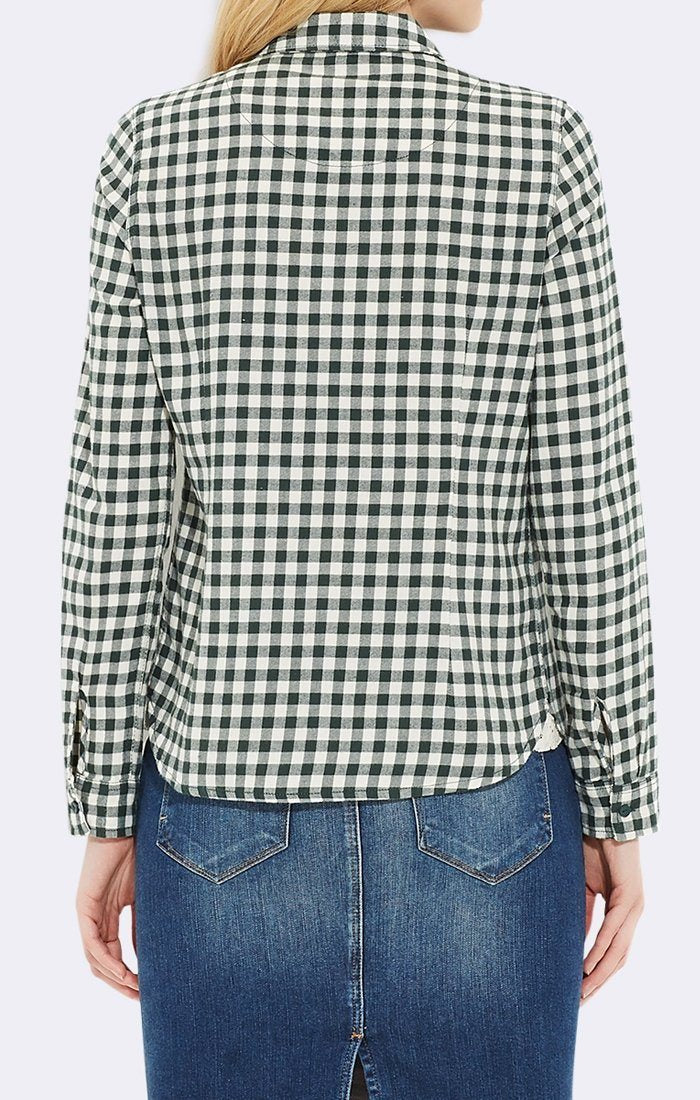 LACE DETAIL PLAID SHIRT - Mavi Jeans