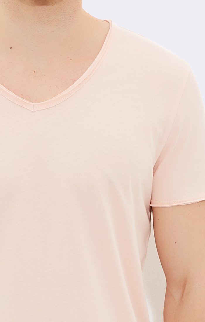 BASIC V-NECK TEE - DUSTY PINK - Mavi Jeans