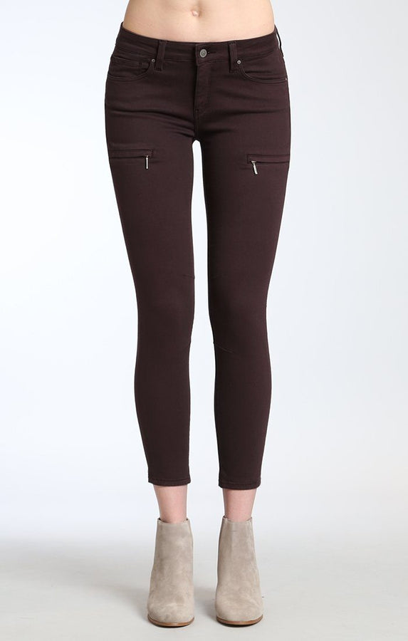 KARLINA ZIP SKINNY IN WINE TWILL - Mavi Jeans