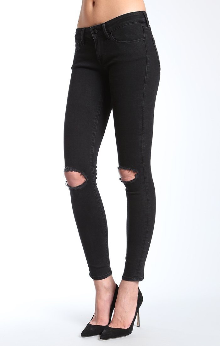 ADRIANA SUPER SKINNY IN BLACK RIPPED SUPER - Mavi Jeans