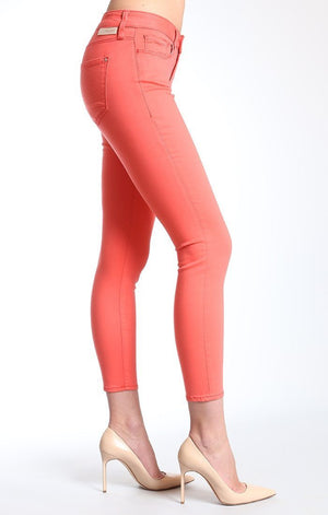 ALEXA ANKLE SKINNY  IN CORAL GOLD SATEEN - Mavi Jeans