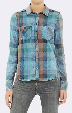 SHIRT IN INDIGO CHECK - Mavi Jeans