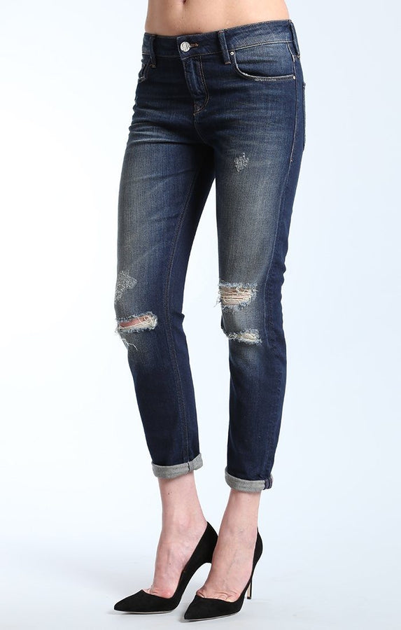 EMMA SLIM BOYFRIEND IN DARK RIPPED AUTHENTIC - Mavi Jeans