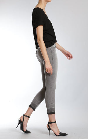 ADRIANA ANKLE SUPER SKINNY  IN GREY DESTRUCTED VINTAGE - Mavi Jeans