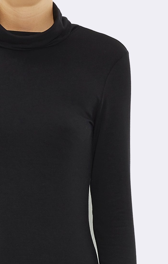 FITTED TURTLE NECK - BLACK - Mavi Jeans