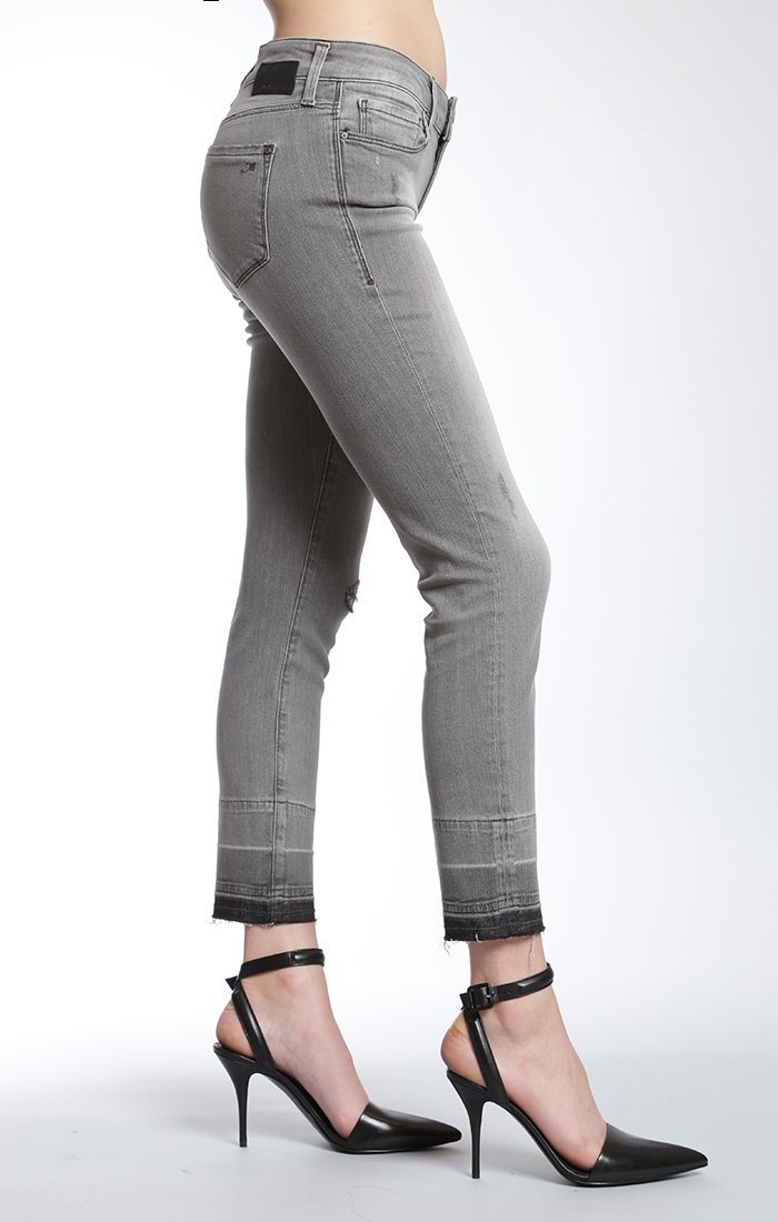 ADRIANA ANKLE SUPER SKINNY  IN GREY DESTRUCTED VINTAGE - Mavi Jeans