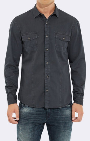 FOLDED SLEEVE SHIRT- BLUE GRAPHITE - Mavi Jeans