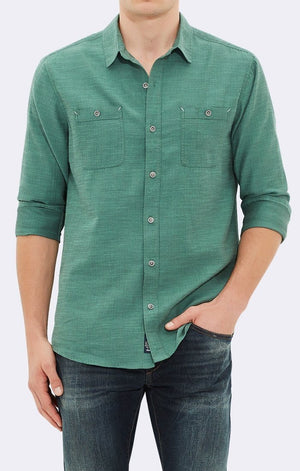 DOUBLE POCKET SHIRT - GREEN - Mavi Jeans