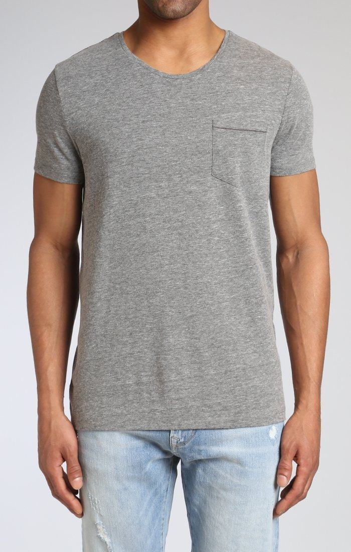 POCKET T-SHIRT IN GREY MELANGE - Mavi Jeans