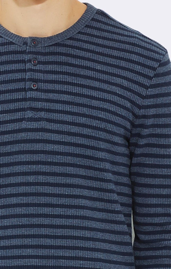 STRIPED LONG SLEEVE HENLEY - Mavi Jeans