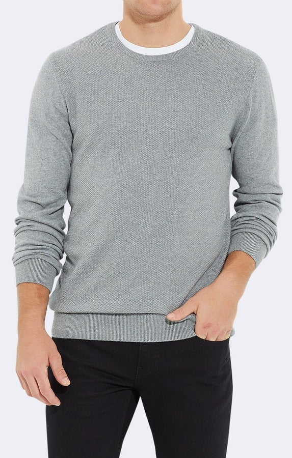 CREW NECK SWEATER GREY - Mavi Jeans