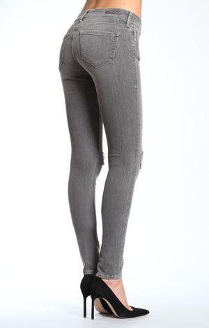 SERENA PETITE SUPER SKINNY IN GREY RIPPED - Mavi Jeans