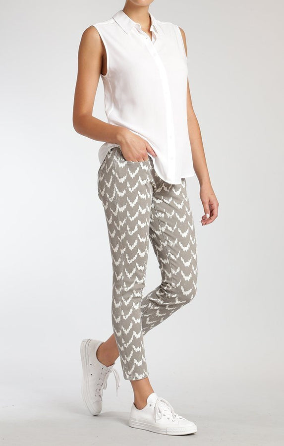 ALEXA ANKLE SKINNY  IN GREY IKAT - Mavi Jeans