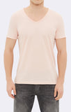 BASIC V-NECK TEE - DUSTY PINK - Mavi Jeans