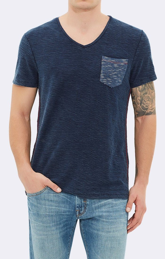 V NECK TEE INDIGO - Mavi Jeans