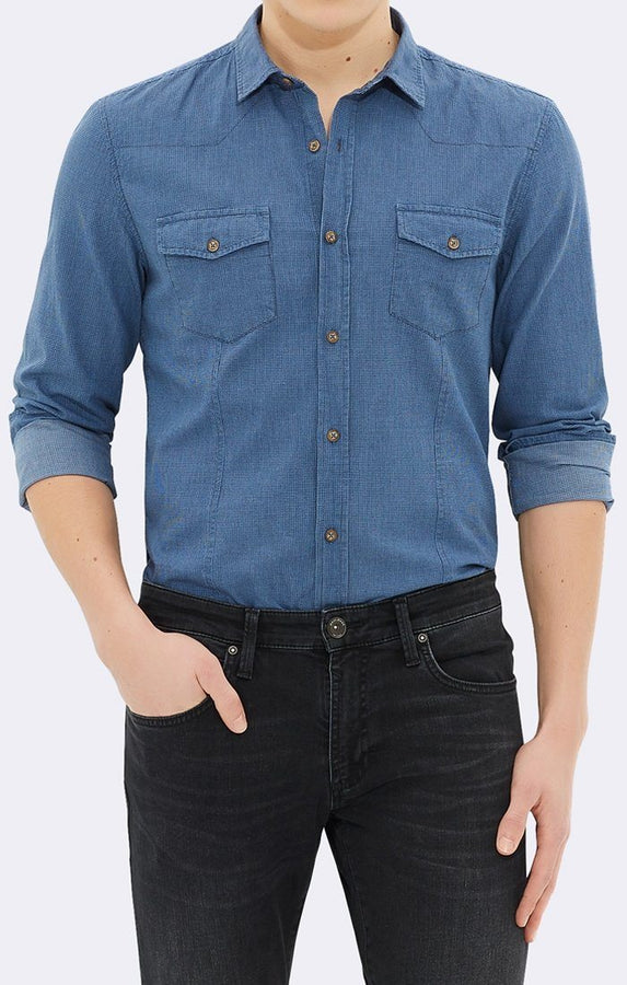 DOUBLE POCKET SHIRT - VINTAGE INDIGO - Mavi Jeans