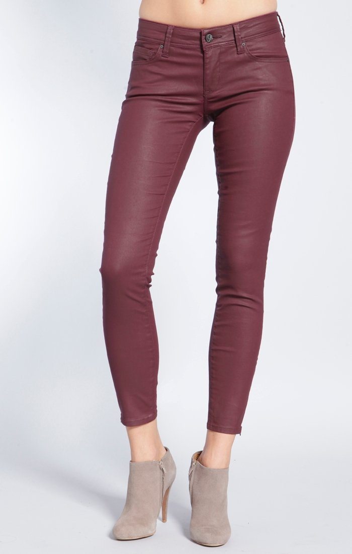 SERENITY ZIP  SKINNY  IN BORDEAUX JEATHER - Mavi Jeans