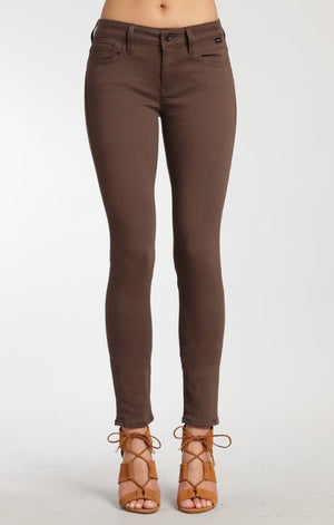 ALEXA SKINNY IN CHOCOLATE BROWN GOLD SATEEN - Mavi Jeans